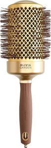Olivia Garden Expert Blowout Shine Okrągła szczotka do włosów z falistym włosiem Gold & Brown 65 mm