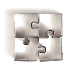 4 Mini-Edelstahl-Ausstechformen - Puzzle