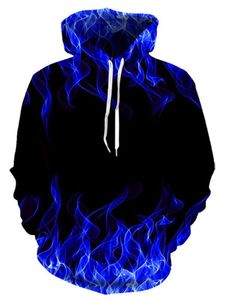 Herren Kordelzug Pullover Herbst 3D Digitaldruck Hoodies Casual Long Sleeve Kapuze Mit Kapuze Mit Kapuze Blau, Größe: XL