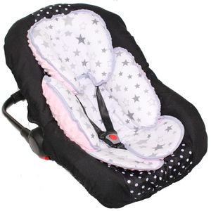 Sitzverkleinerer MINKY Einlage Baby Kind für Auto Kindersitz Babyschale Einsatz 20. Star Hell + Rosa
