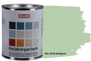 OELLERS Heizkörperlack DIY 1L RAL 6019 Weißgrün Heizungsfarbe Heizungslack Heizkörperfarbe