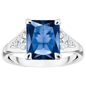 Thomas Sabo TR2362-166-1 Ring Damen Blauer Stein Zirkonia Sterling-Silber Gr. 58