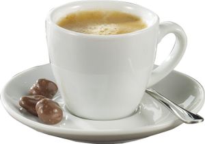 Esmeyer 6 Espresso-Tassen 0,10 ltr mit Untertasse - aus weißem, schweren Porzellan Form BISTRO , 433-214