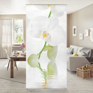 Raumteiler - Wellness Orchidee - Blumenbild 250x120cm, Aufhängung:inkl. transparenter Halterung
