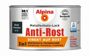 Alpina 300 ml Anti-Rost Metallschutz-Lack, 3in1, RAL 7016 Anthrazitgrau Glänzend