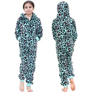 Kinder Mädchen Minze Leopard Drucken Onesie Welt Buch Tag Schlafanzug Sets 152