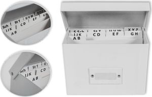 Lernbox / Karteikasten / DIN A6 / incl. Register / Farbe:weiß