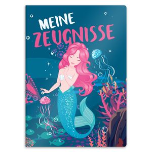 itenga Zeugnismappe A4 Kunststoff Sichtbuch Motiv Meerjungfrau
