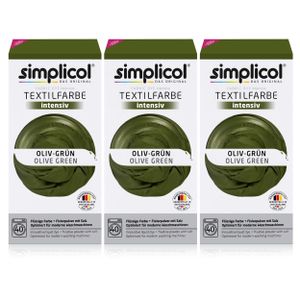 Simplicol Textilfarbe intensiv Oliv-Grün - Einfaches Färben (3er Pack)