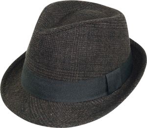 Trilby Hut gemustert in 2 Farben, Kopfgröße:L, Farben:dunkelbraun