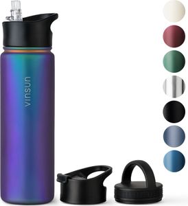 Trinkflasche Edelstahl 750ml Thermo Flasche Sport isoliert Blau, Lila Vinsun