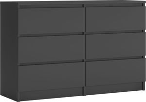 Komoda so 6 zásuvkami, antracitová farba, 120 cm x 39 cm x 78 cm