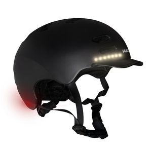 Hudora Skaterhelm LED, schwarz, Größe S (53 - 55 cm)