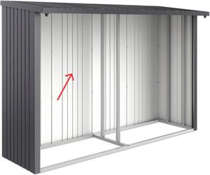 Rückwand biohort für Kaminholzunterstand WoodStock 300 dunkelgrau-metallic