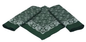 Betz 3er Pack Nickituch Bandana Richtfesttuch Halstuch klassisches Paisleymuster, Größe 55x55cm, Farbe grün