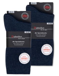 6 Paar Diabetiker Socken ohne Gummi 97% Baumwolle Damen Herren Socken ohne Naht (Jeans 43-46)