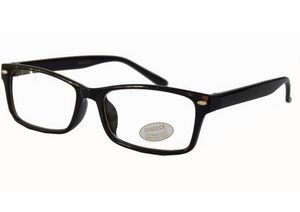 Nerd-Brille schwarz ohne Sehstärke UV-Schutz-400 Damen Panto-Brille Lese-Brille Slim-Fit klare Gläser Geek-Brille
