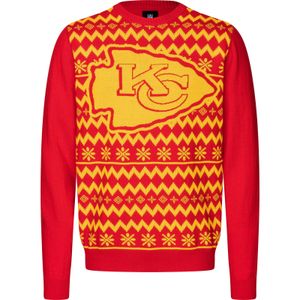 NFL Kansas City Chiefs Ugly Sweater Big Logo 2-Color Christmas Pullover Weihnachten M