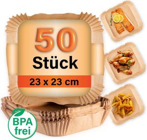 GOURMETmaxx Backpapierschalen für Heißluftfritteusen (5–8 l) - 50 Stück