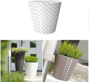 Dekorativer Blumentopf, Prosperplast, Matuba, rund, weiß, 14 L, 35x32,4 cm