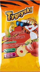 Kukuričné tyčinky Tigers s jahodovou náplňou 60G