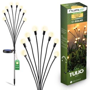 LUMILED lampa solarna firefly do użytku na zewnątrz 70 cm lampa solarna firefly light ogrodowa lampa solarna z kolcem naziemnym pszczoły oświetlenie słoneczne ścieżki ciepła biel 3000K IP44 bryzgoszczelna dekoracja ogrodu trawnik