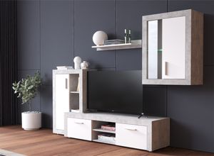 Kondela Wohnwand Tera - weiß / Beton