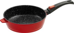 Ø24cm KING® Aluguss-Bratpfanne ca. 6.5cm hoch mit abnehmbarem Griff und langlebiger Antihaft-Keramikbeschichtung Innen: FUSION TI®/ Farbe: Rot