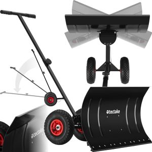 Schneeschaufel Muttler, ergonomisch, Luftreifen mit Profil - schwarz/silber