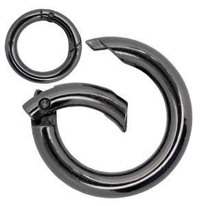 1 Ring Karabiner Innen-Ø Größenwahl Farbwahl Metall Ringkarabiner Schlüssel, Farbe:anthrazit, Größe:Rund | 18mm x 5 mm