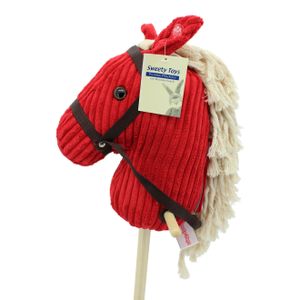 Sweety-Toys 6755 " RED Sugar " CORD Baumwolle Steckenpferd mit Funktion Gewieher und Galoppgeräusch