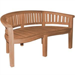 Bananenbank Avellino Teak Massivholz - Breite: XXL extra stark 150 cm