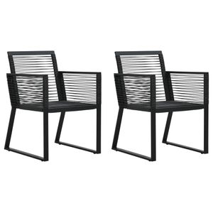 vidaXL Záhradné stoličky 2 ks čierne PVC ratan