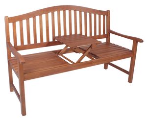 Holz Gartenbank PHUKET mit Tisch - 3-Sitzer / 150 cm -Eukalyptus geölt Sitz Bank