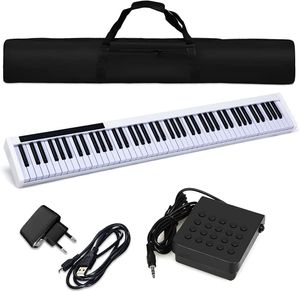COSTWAY Digitales Piano Keyboard, Kinder elektrisches Klavier MIDI Bluetooth, Musikgeschenke für Kinder und Anfänger, mit Tragetasche (88 Tasten, weiß)