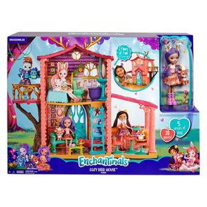 Mattel GWG90 - Enchantimals - Puppenhaus mit Puppe und Zubehör, Spielhaus-Set Reh