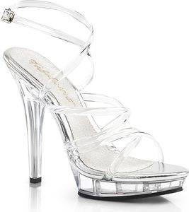 LIP-106 Fabulicious High-Heels Plateausandaletten gekreuzte Riemchen transparent