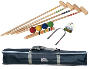 GICO Krocket Set Adult 4 Spieler ( Erwachsenen Länge 100cm ) mit Transporttasche 3244