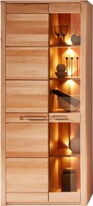 Nature One Vitrinenschrank breit inkl. LED-Beleuchtung Kernbuche lackiert