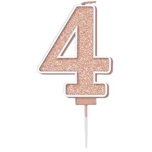 Oaktree - Šumivé - svíčky "Number 4" - vosk SG29414 (jedna velikost) (růžové zlato)