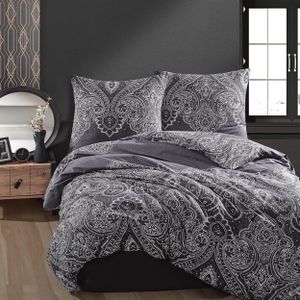 Bettwäsche 200x220 cm. 3 teilig set, anthrazit, 100% Baumwolle/Renforcé, Pulse V1 Bettwäsche 200x220 cm. 3 teilig set, anthrazit, 100% Baumwolle/Renforcé, Pulse V1
