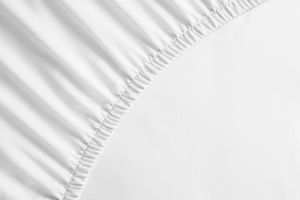 Percale Spannbettlaken 180x210-220+40 cm. Optic White