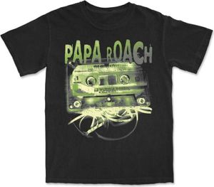 Papa Roach T-Shirt Herren Cassette schwarz Band-Merch, Bands 100% Baumwolle M