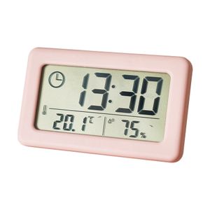 Mini Digitaluhr Temperatur Luft feuchtigkeit tragbare Tisch uhr Thermometer Hygrometer 12/24h batterie betriebene LED-Uhr, rot