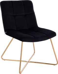 SVITA LYNN Loungesessel Cocktailsessel Clubsessel Polsterstuhl ohne Armlehnen Goldene Beine Samt-Polster Schwarz