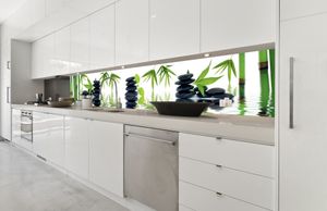 Küchenrückwand Folie selbstklebend ZEN STEINE 350 x 60 cm - Klebefolie - Dekofolie - Spritzschutz für Küche -