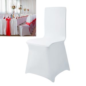 UISEBRT 50 kusov univerzálnych krytov na stoličky Stretch Chair Cover Ribbon White Chair Covers Svadobné oslavy NarodeninovéImitáciaácie
