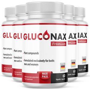 GLUCONAX Nahrungsergänzungsmittel mit Zink, Chrom und sekundären Pflanzenstoffen x5