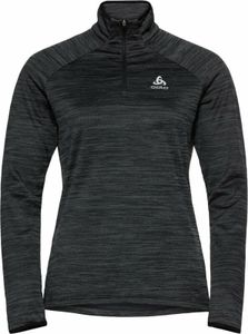 Odlo Women's Run Easy Half-Zip Long-Sleeve Mid Layer Top Black Melange Laufsweatshirt