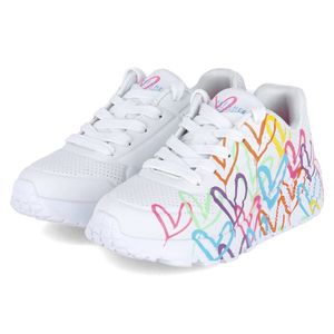 SKECHERS 314064L/WMN Uno Lite-Spread The Love Kinder Mädchen Damen Sneaker Turnschuhe weiß/bunt/neon, Größe:36, Farbe:Weiß
